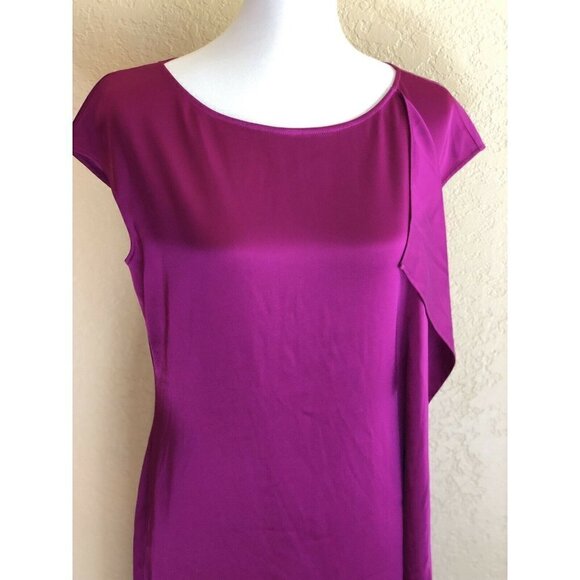 St. John Collection Womens Boat Neck Ruffle Hi-Lo Satin Dress Size 6 $995 - Picture 7 of 12